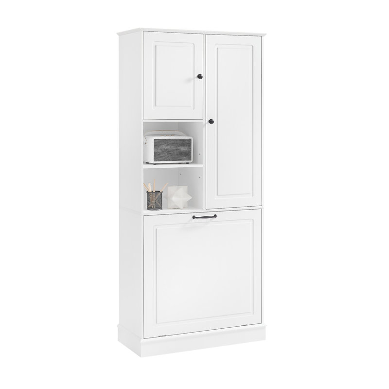 Grande armoire de rangement avec tablettes réglables, Blanc