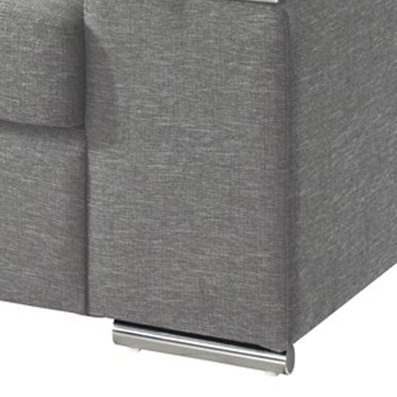 Fauteuil de 45 po de large Antioco, Mélange de lin gris clair