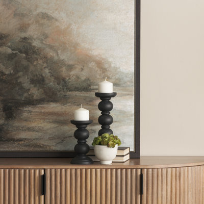 Wanda 11.5'' H Wood Tabletop Candle Accessories