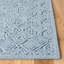Tapis bleu en laine / coton touffeté à la main Thermia-2067023735