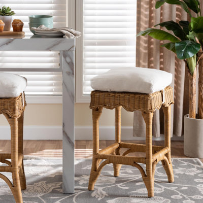 Tabouret de comptoir en rotin H 24 po Muy Boho