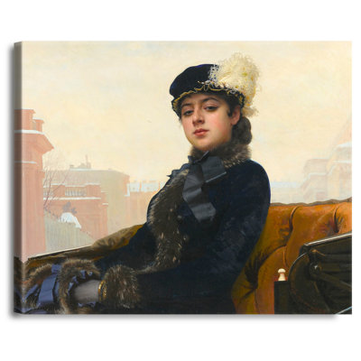 Kramskoy Portrait of a Woman by Ivan Kramskoi The World Classic Art Reproductions, Giclee Canvas Prints Wall Art for Home Decor, 45x36x1.5 inches