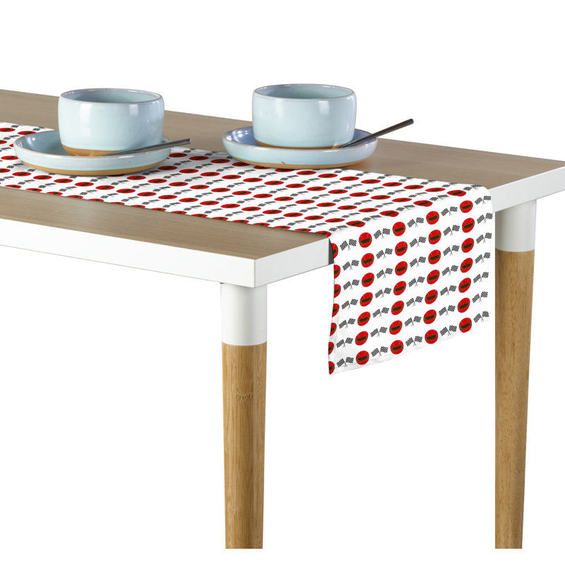 Chisinau Helmets Racing Flags Table Runner, 72" x 12"