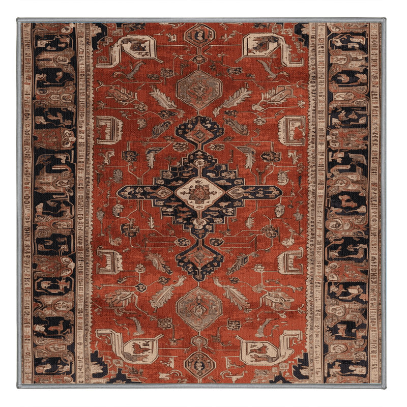 Tapis brun lavable à la machine, Carré 4 pi
