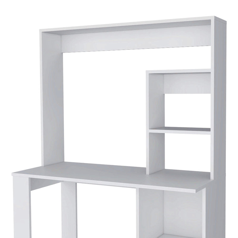 Palisades Computer Desk With Hutch And Storage Shelves White, White