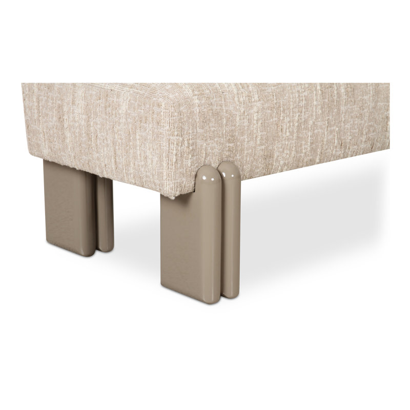 Priya Upholstered Bench, White, Cream
