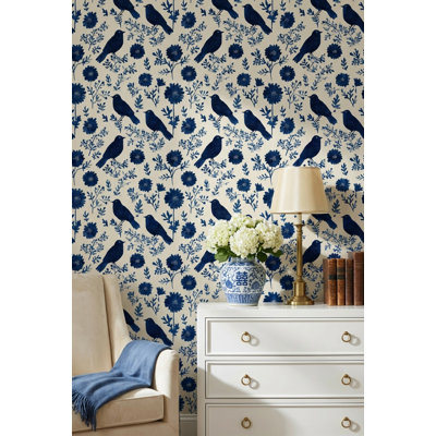 Adhésif mural scandinave amovible floral