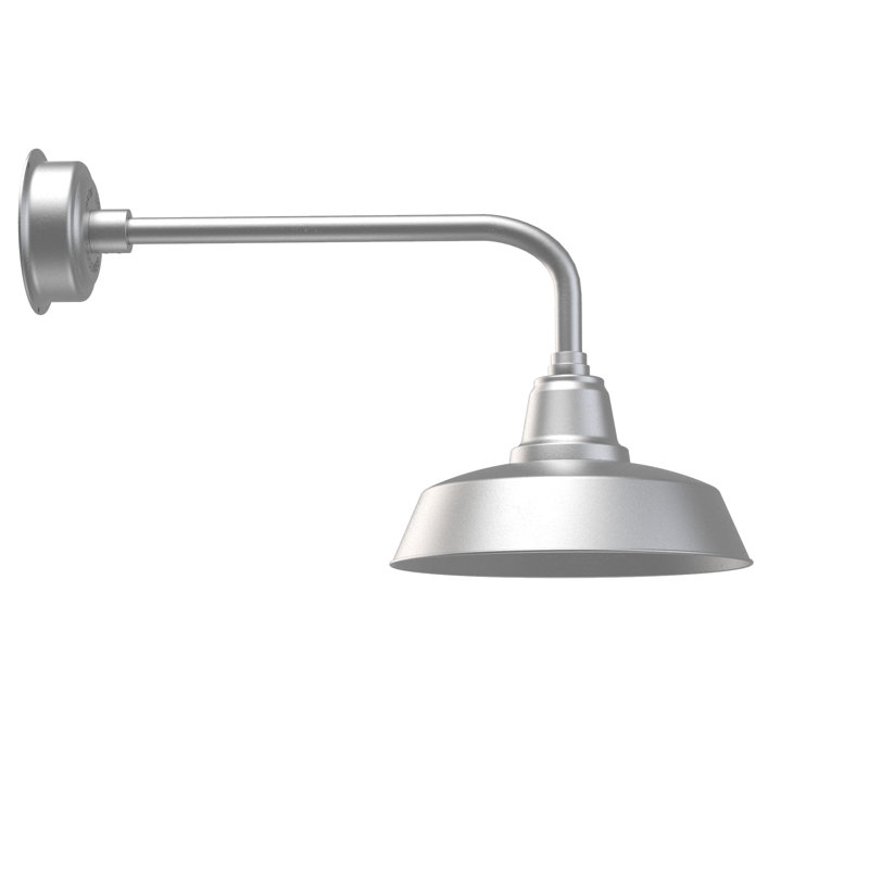Luminaire de grange d’extérieur Vandervliet, Argent galvanisé, H 15,62 po x l 14 po x P 33,25 po