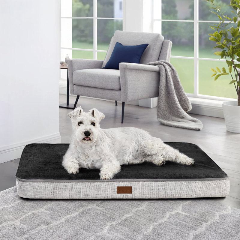 Orthopedic Dog Bed with Anti-Slip Mat, Black, 44" H x 32" W x 3" D