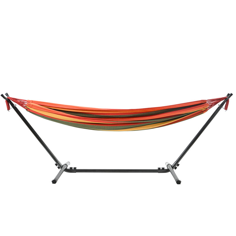 Chestle Double Classic Hammock with Stand, Red/White/Green