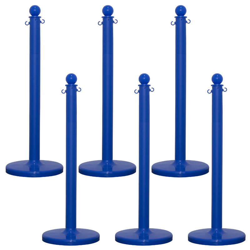 Mr. Chain 40'' H x 14'' W Plastic Stanchion System, Blue