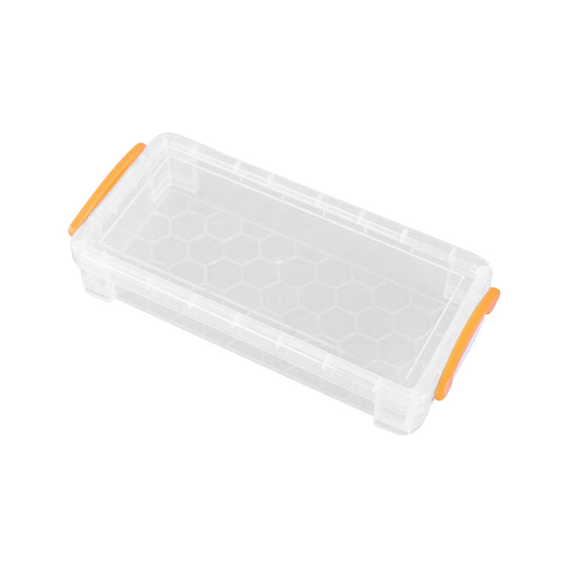 Boîte à crayons Boîte en plastique transparente, Orange