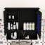Armoire à pharmacie murale avec miroir, tablettes réglables, rangement ouvert et portes-880034522