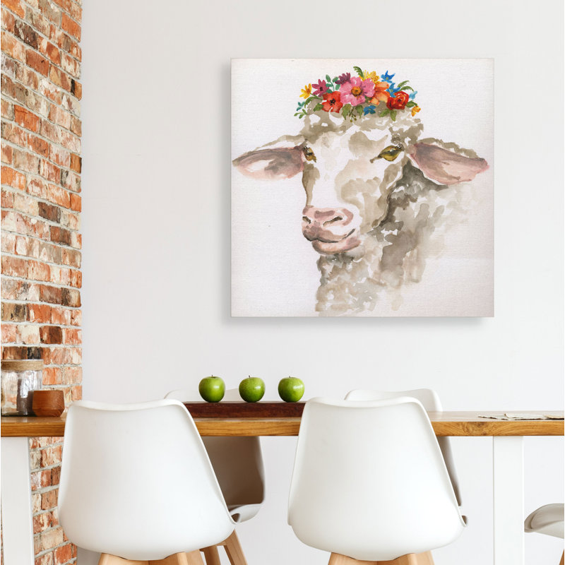« princess mouton », peinture sur toile tendue, H 24 po x l 24 po x P 1,5 po