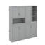 Lit escamotable mural simple avec armoire supérieure, tablettes et port USB-1821355798