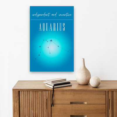 Aquarius Constellation Abstract Colorful Contemporary Wall Art Print by Amelie - Wrapped Canvas Print