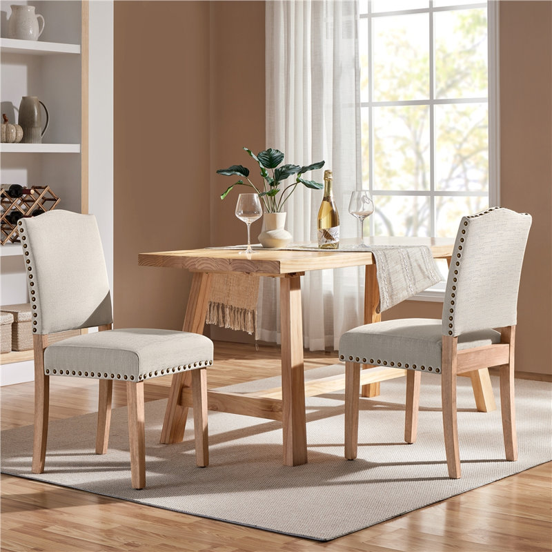 Chaise parsons rembourrée H 19,7 po Amire, Beige