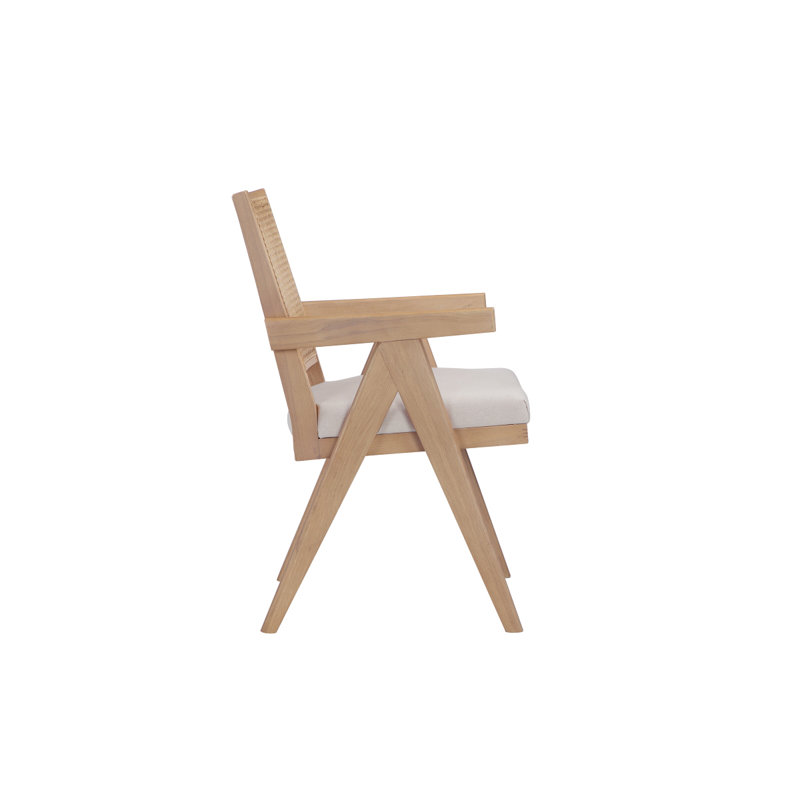 Upholstered Arm Chair, White