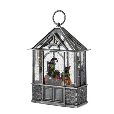11 Inch Battery Operated Lighted Spinning Water Globe Lantern