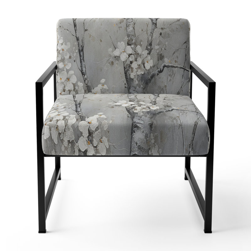 Chaise d'appoint rembourrée Gray Tree, Noir