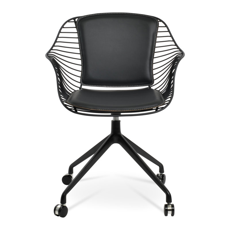 Fauteuil pivotant avec roulettes Zebra Spider, Noir, Noir