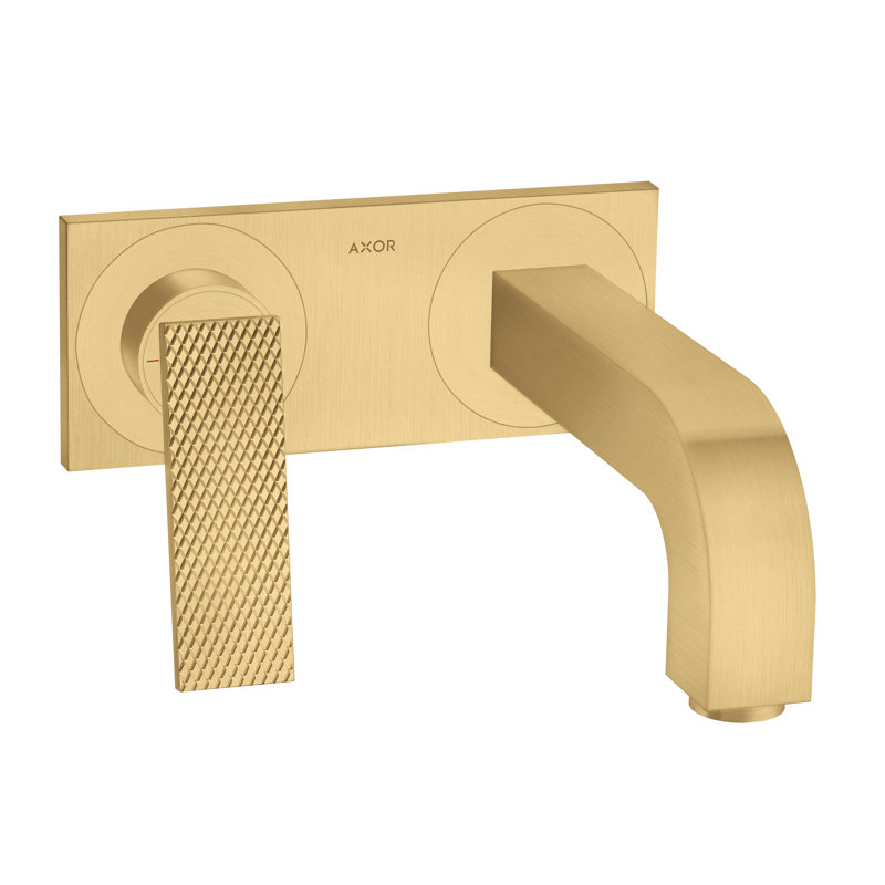 Citterio Wall Mounted Bathroom Faucet, Brushed Gold Optic