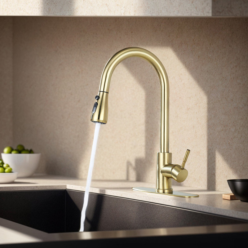 Casa Eclat Kitchen Faucet, Gold