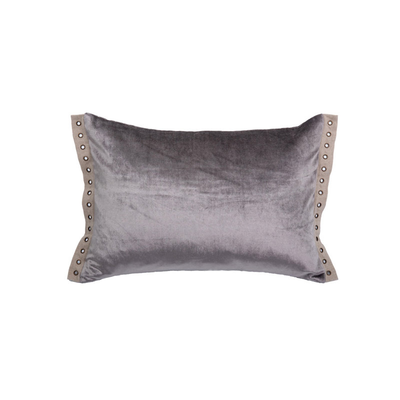 Coussin lombaire velours Karle, Gris