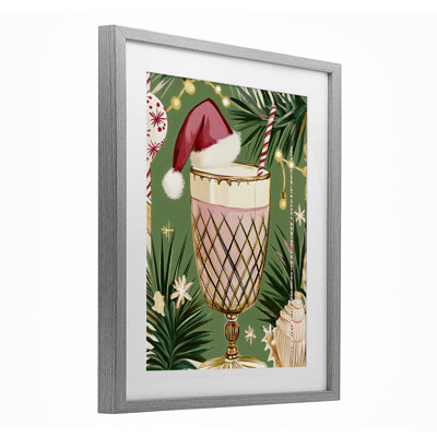 Festive Christmas Cocktail, reproduction encadrée sous verre, design par Franklyn Gregory