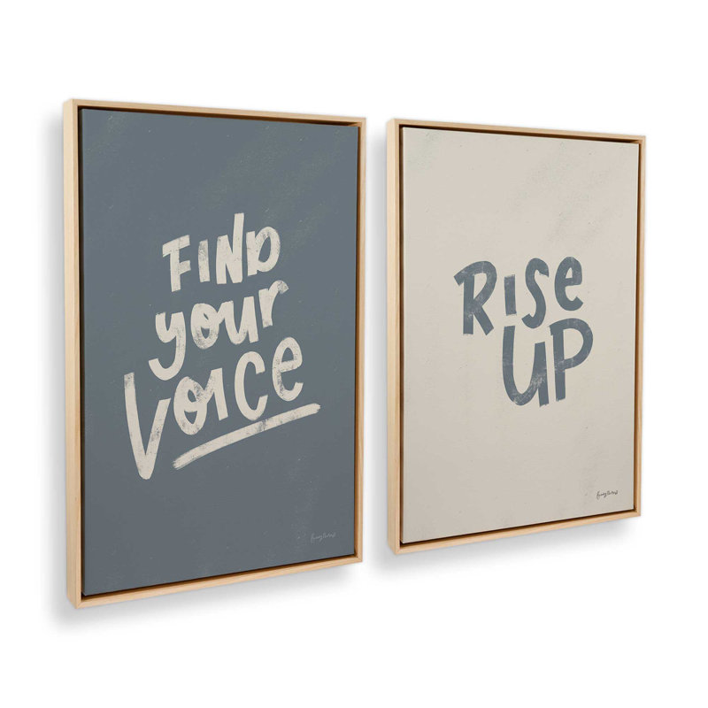 «Rise Up», ensemble de 2, reproduction sur toile, Cadre flottant en érable américain, H 12,75 po x l 8,75 po x P 1,75 po