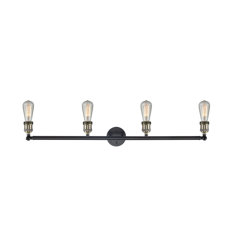 Éclairage pour salle de bain 4 lumières Fixture, Laiton antique noir, Incandescent