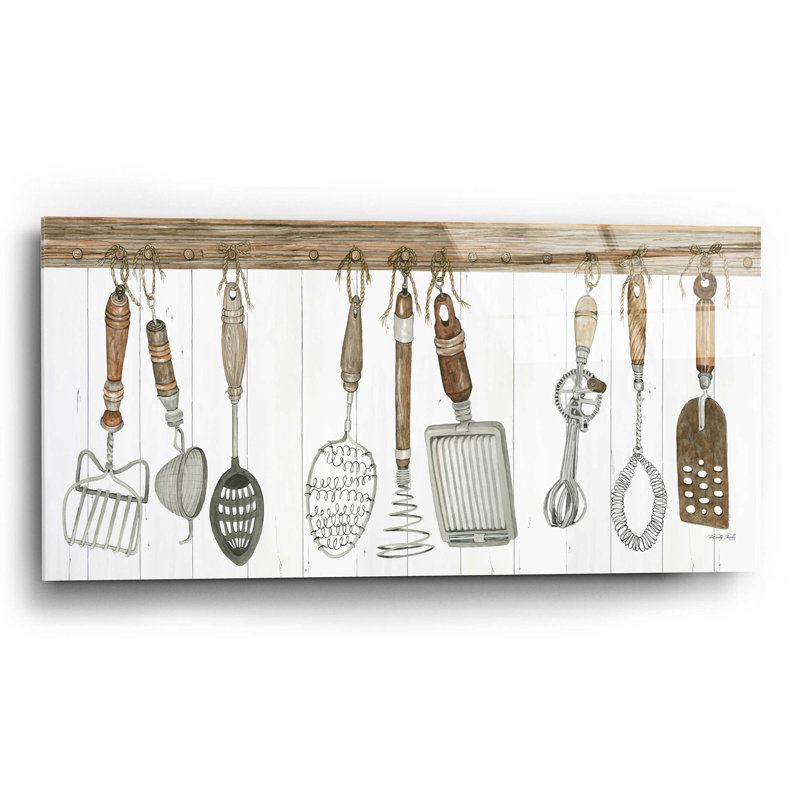 «Kitchen Tools» par Cindy Jacobs, art mural en verre acrylique, H 12 po x l 24 po x P 0,2 po