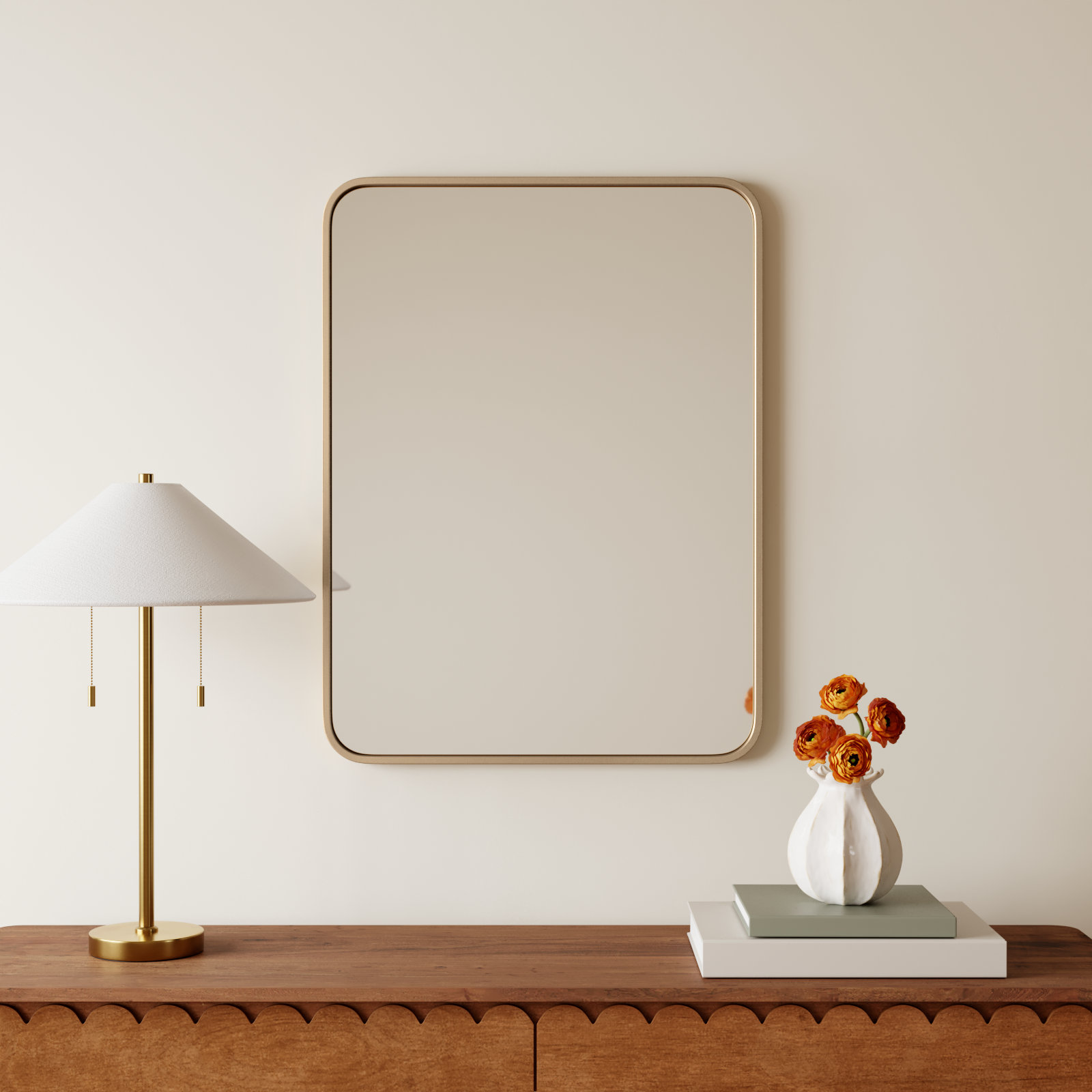 Sabine Accent Mirror, 32'' H x 24'' W, Brass