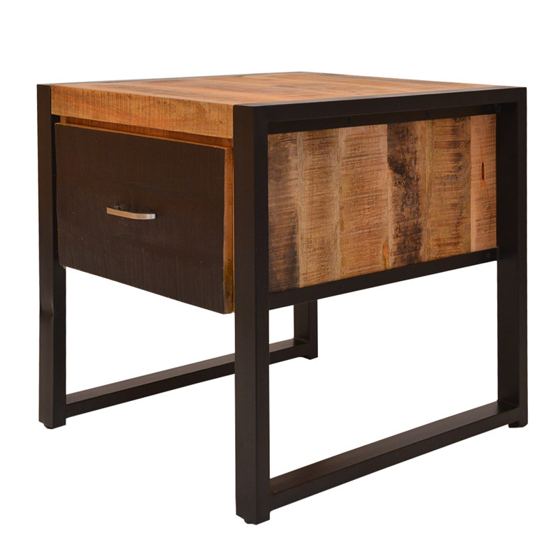Aria-Jai Solid Wood Top End Table