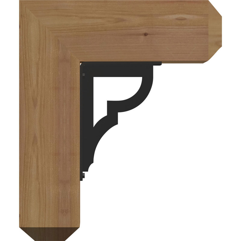 Support de fer simple 4 po Bradford, H 16 po x P 13 1/2 po, Cèdre rouge de l'Ouest l 3 1/2 po x T 4 po (lisse
