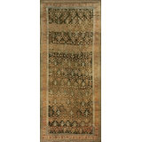 Brown Earthy Antique Caucasian Karabagh Tribal Geometric Animal Rug Dated 1893