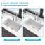 Lavabo à simple cuve 32 po, blanc, double installation, lavabo rectangulaire profond, finition ultrabrillante pour une brillance durable 32 po x 19 po x 10 po, encastré, facile à entretenir