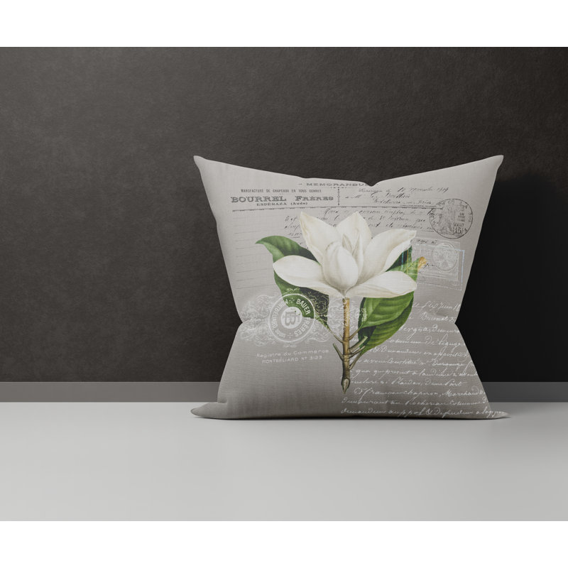  Housse de coussin en coton Aurelie, L 15 po x H 15 po, gris