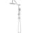 Dual Shower Head With 10" Rain & Handheld - Strong Water Flow Brushed Nickel Wall Mounted Performance Metal