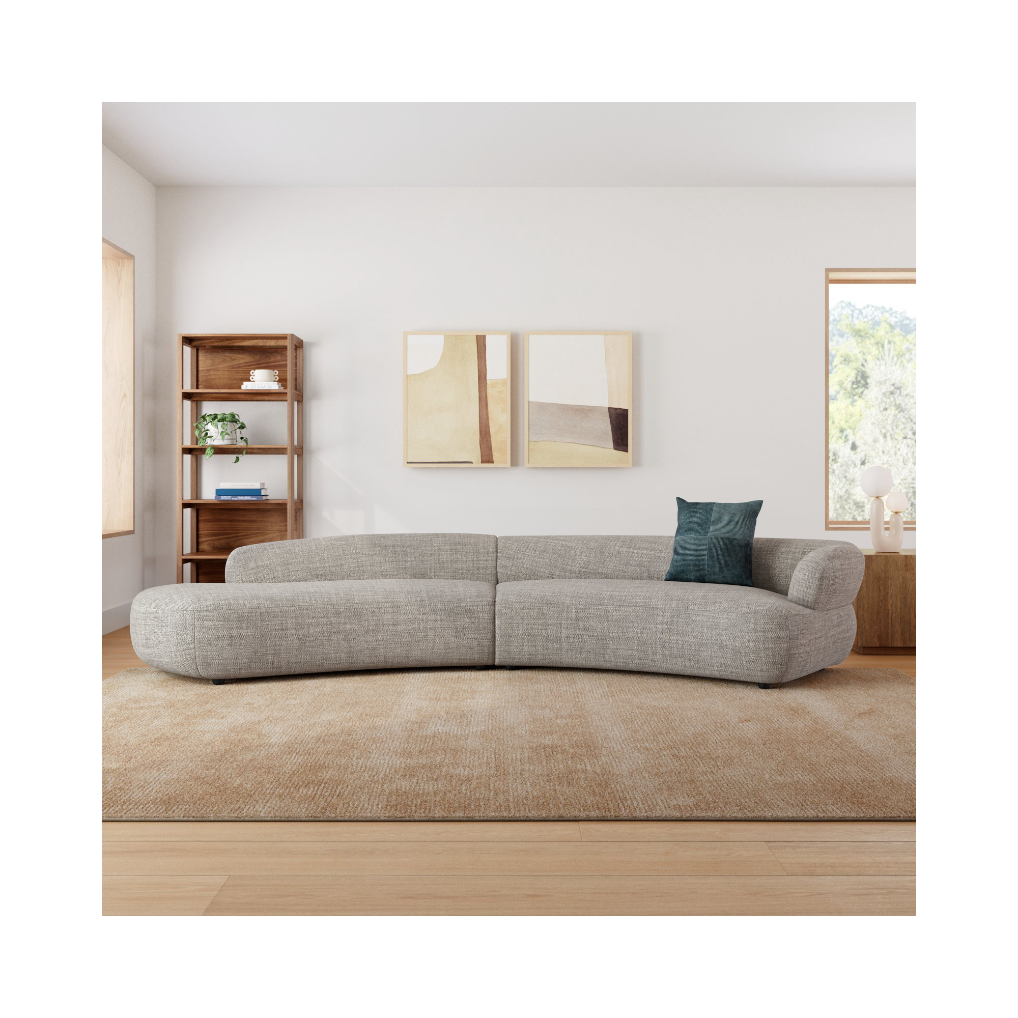 Athens 2Pc Sectional W/ LAFC-Thames Coal, Right Hand Facing, Thames Coal Polyester Blend