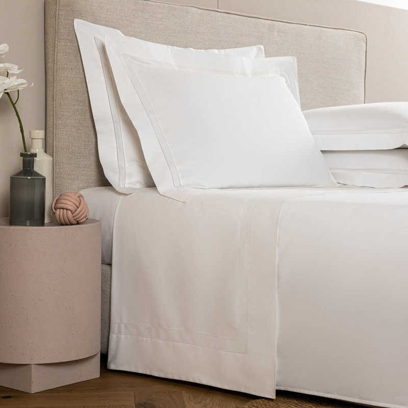 Doppio Ajour Sateen Sheet Set, White, King