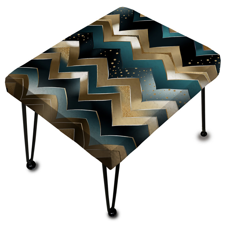 Métallique Chevron Elegance Patter - Repose-pieds rectangulaire à chevrons