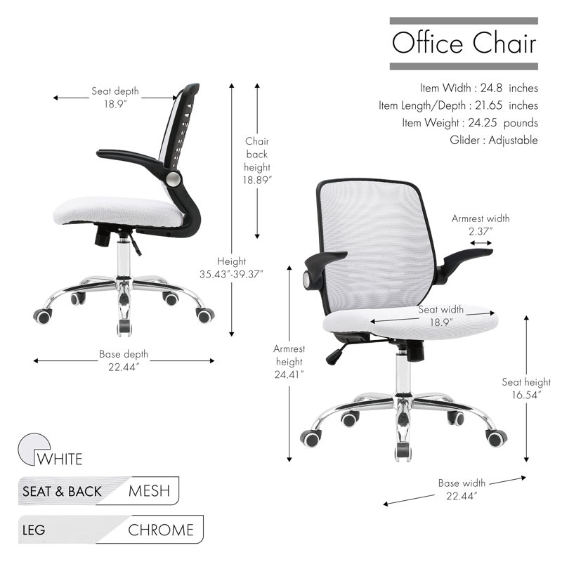 Hank Mesh Task Chair, White