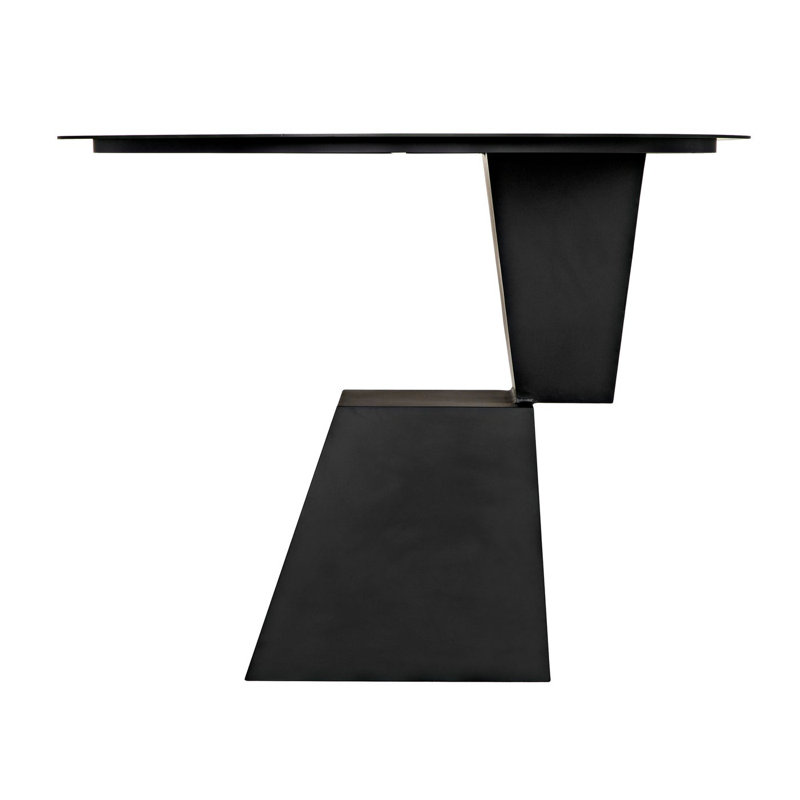 Matte Black Round Metal Dining Table, 39" Diameter