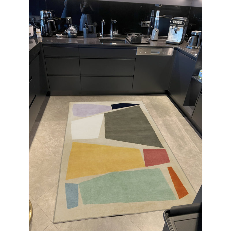 Tapis décoratif multicolore multicolore, Tapis de couloir 3 pi 3,37 po x 9 pi 10,11 po