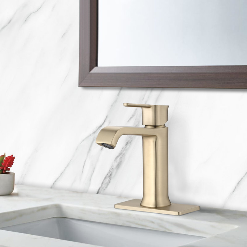 Single-Hole Bathroom Faucet with Drain Assembly