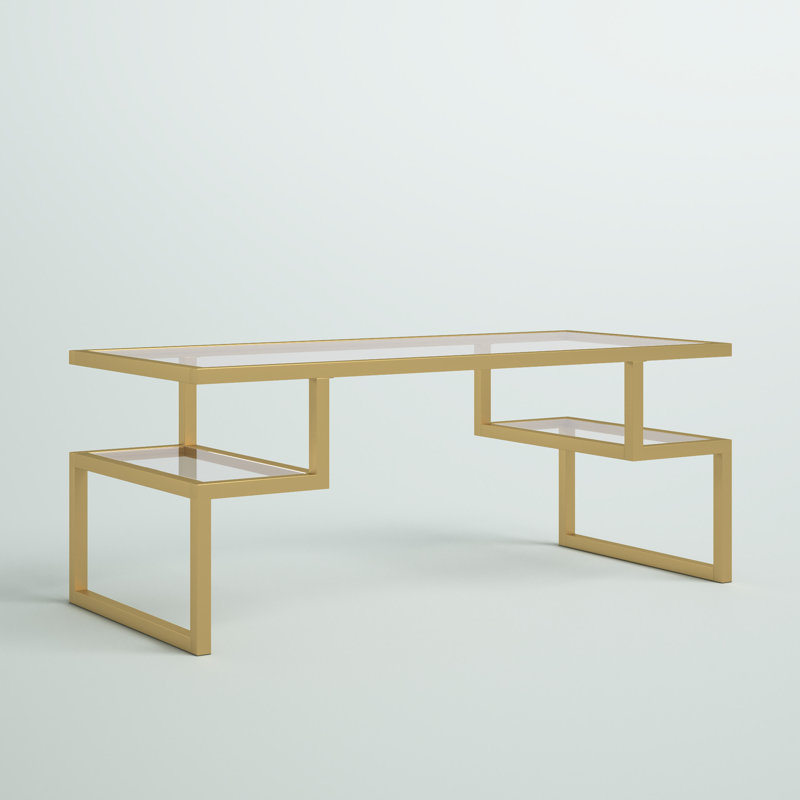 Table basse avec rangement Zander, Laiton