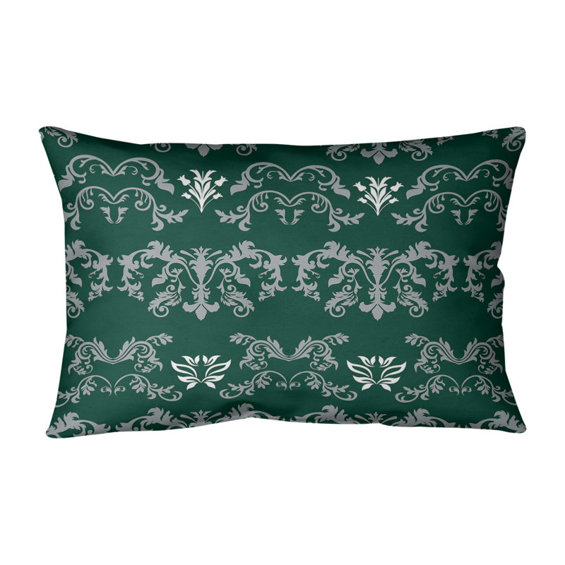 Housse de coussin Football Baroque, Polyester filé, Gris / vert forêt / blanc