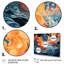 «Orange and Blue Abstract Rolling Tides - Abstract Modern Waves», art mural 5 pièces-1167840426