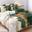 Literie Orylavena en microfibre à motif marbre vert émeraude, blanc et or avec 2 taies d'oreiller, format grand lit, 3 pièces (garnitures non comprises)-130162095-130700721